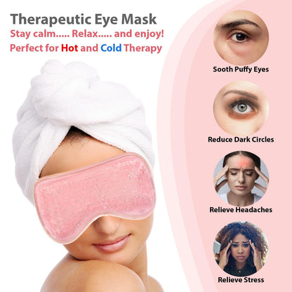 Cooling Eye Mask Reusable Microwavable Freezable Eye Compress Gel Sleeping Relaxation