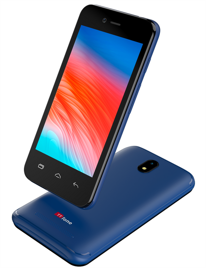 TT20 BLUE Smart 3G Mobile Phone Android GO - 8GB - Dual Sim - 4" Touch Screen Mains Charger & Vodafone Sim Card
