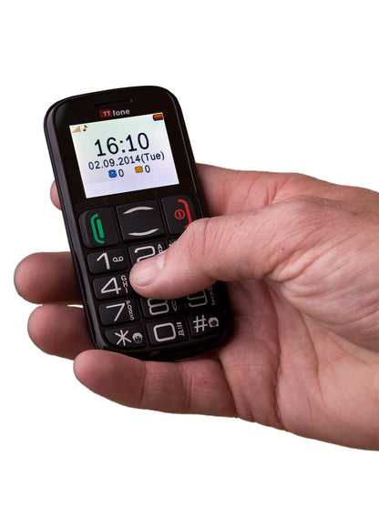 TT200 Mercury 2 Big Button Basic Senior Mobile Phone CB4 Nylon Holster Case, In Car Charger & Vodafone PAYG Sim Card