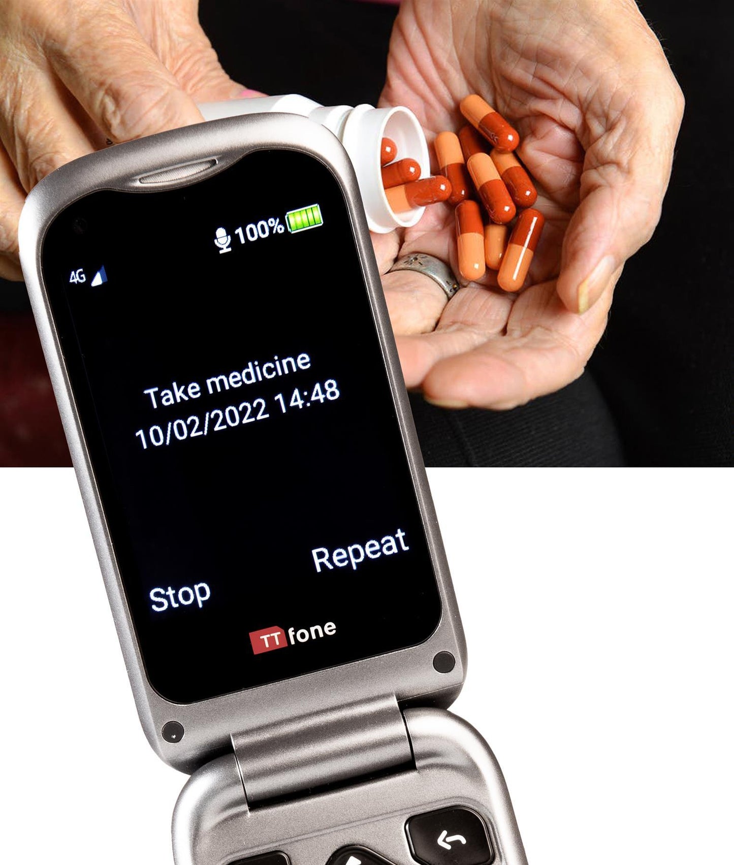TTfone TT970 4G Whatsapp Touchscreen Senior Big Button Flip Mobile Phone