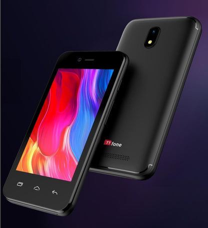 TTfone TT20 BLACK Smart 3G Mobile Phone Android GO - 8GB - Dual Sim - 4" Touch Screen Vodafone Sim Card
