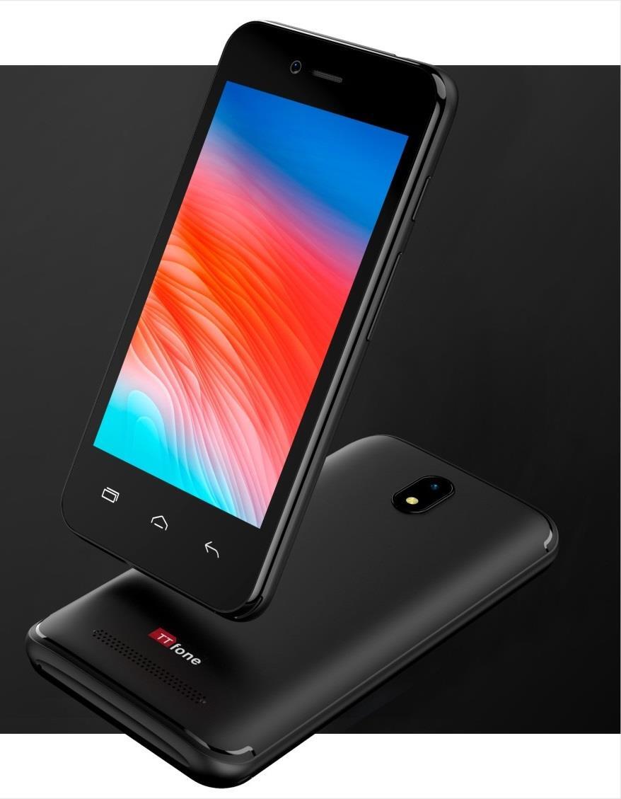 TTfone TT20 BLACK Smart 3G Mobile Phone Android GO - 8GB - Dual Sim - 4" Touch Screen Vodafone Sim Card