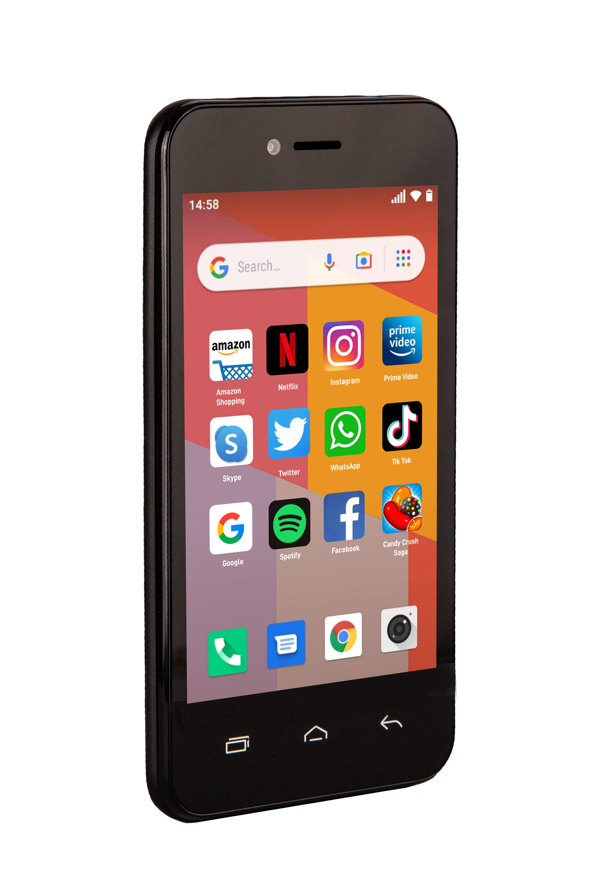 TTfone TT20 BLACK Smart 3G Mobile Phone Android GO - 8GB - Dual Sim - 4" Touch Screen Vodafone Sim Card