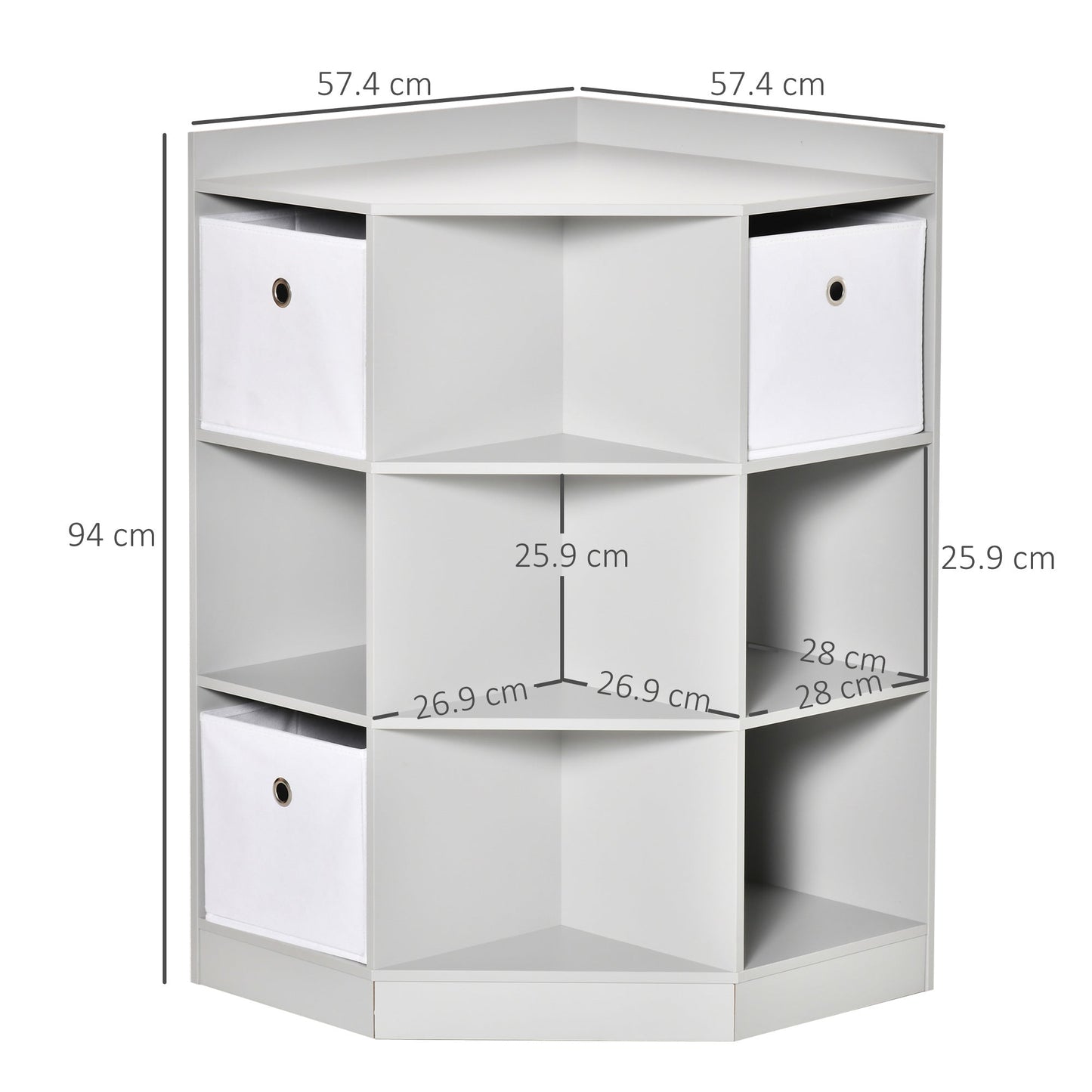 Kids Storage Cabinet Corner Organizer with Anti-tipping Hardware Drawer HOMCOM