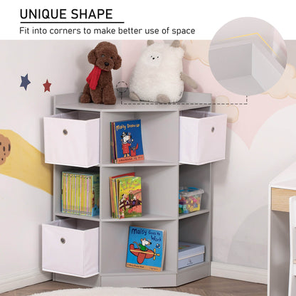 Kids Storage Cabinet Corner Organizer with Anti-tipping Hardware Drawer HOMCOM