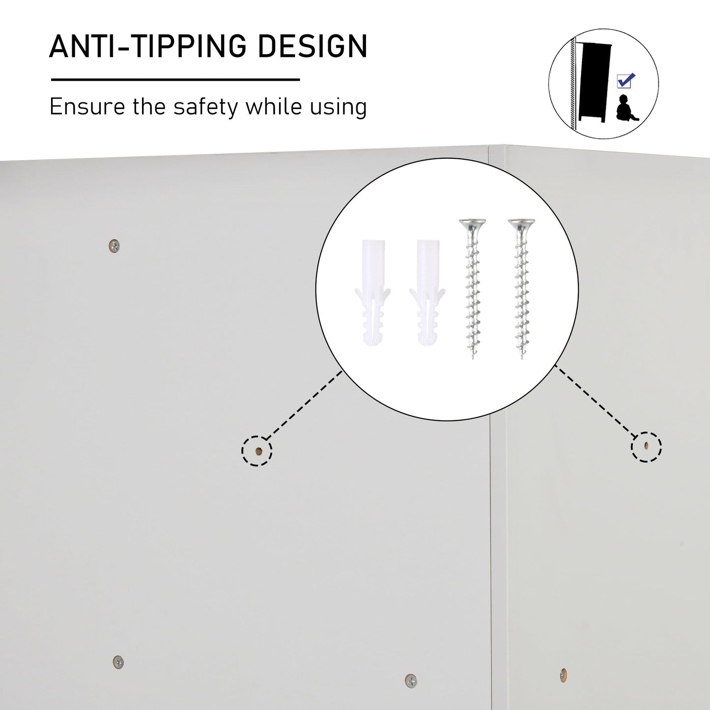 Kids Storage Cabinet Corner Organizer with Anti-tipping Hardware Drawer HOMCOM
