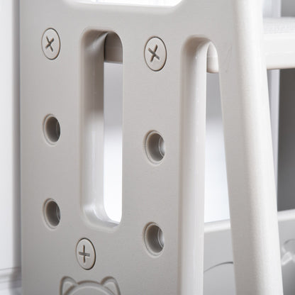 Kids Step Stool Adjustable Standing Platform Toddler Kitchen Stool Grey HOMCOM
