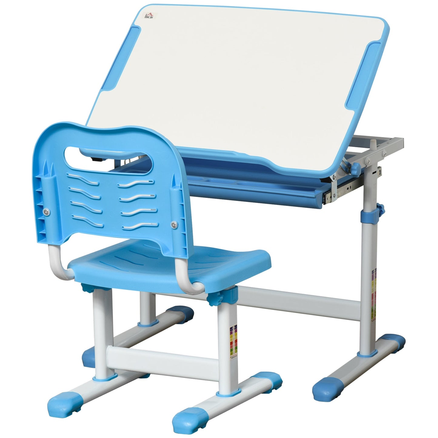 Kids Desk and Chair Set Adjustable Tiltable with Drawer Pen Slot Hook