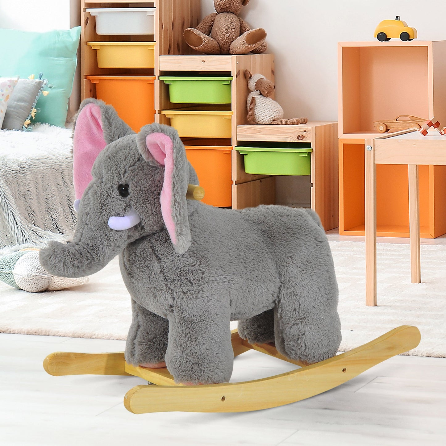 Ride on Elephant Rocker Children Rocking Horse Grey