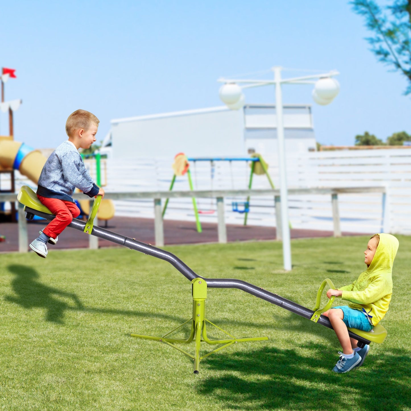 Kids Seesaw Swivel Teeter Totter 360?? Rotation Playground for 3-7 Years