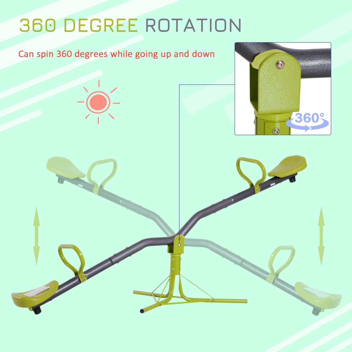 Kids Seesaw Swivel Teeter Totter 360?? Rotation Playground for 3-7 Years