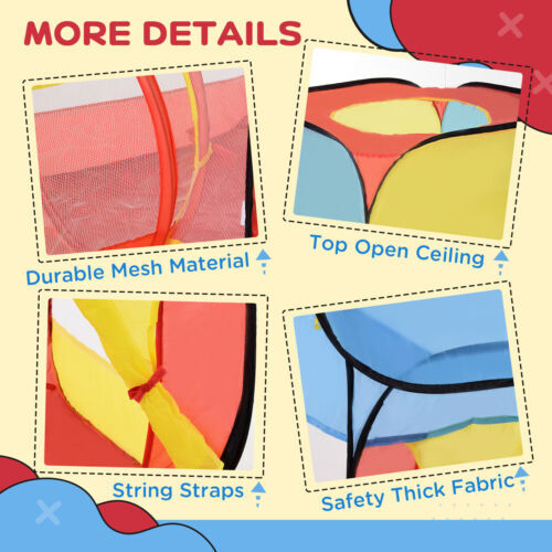 3-in-1 Pop-Up Tent Tunnel Play House w/ Doors Entertainment Folding Set
