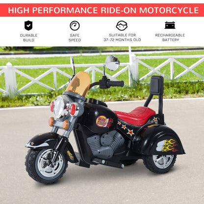 6V Kids Electric Motorbike Child Ride On Toy w/ Lights Sound Black HOMCOM