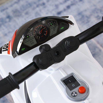 Kids Ride-On Police Bike 3-Wheel Vehicle w/ Music Lights 18-36 Mths HOMCOM