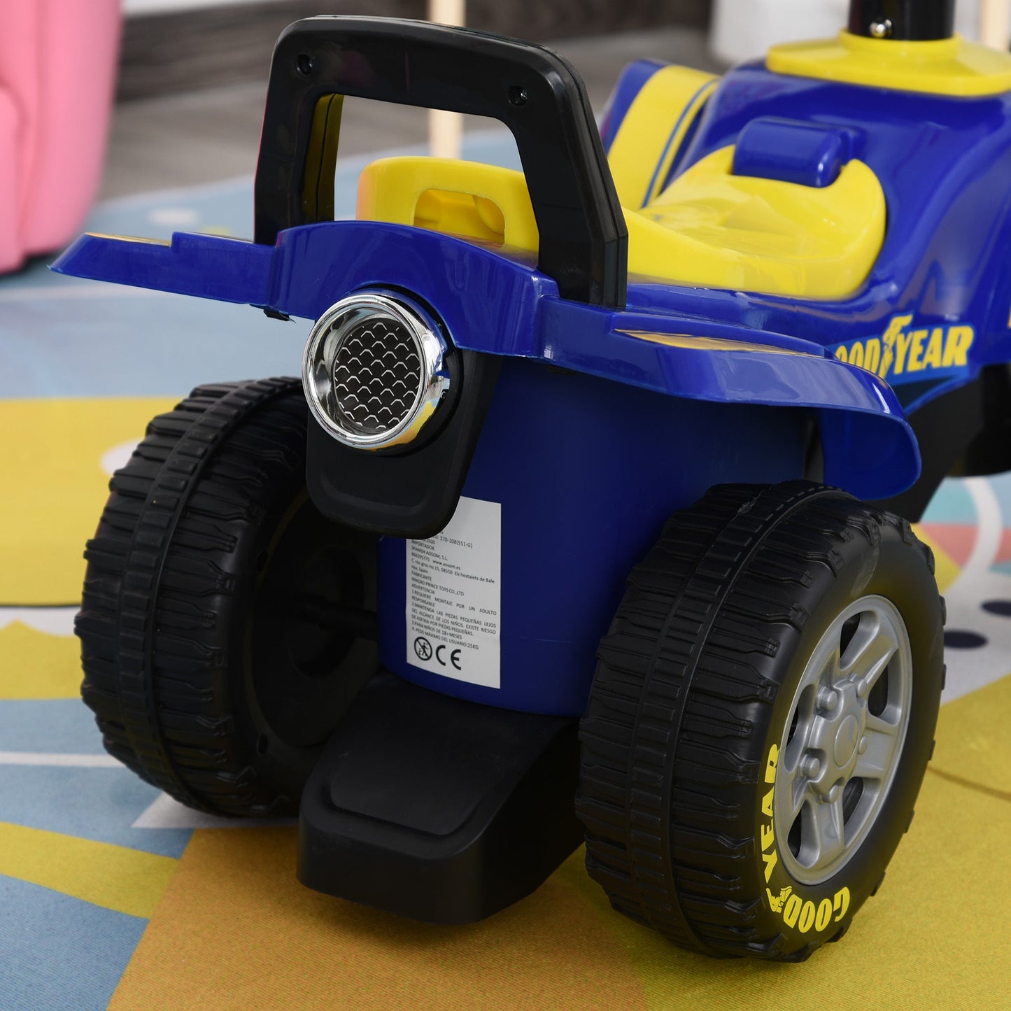 Goodyear Baby Quad Ride-On Walker w/ Lights Horn Storage 18-36 Months HOMCOM