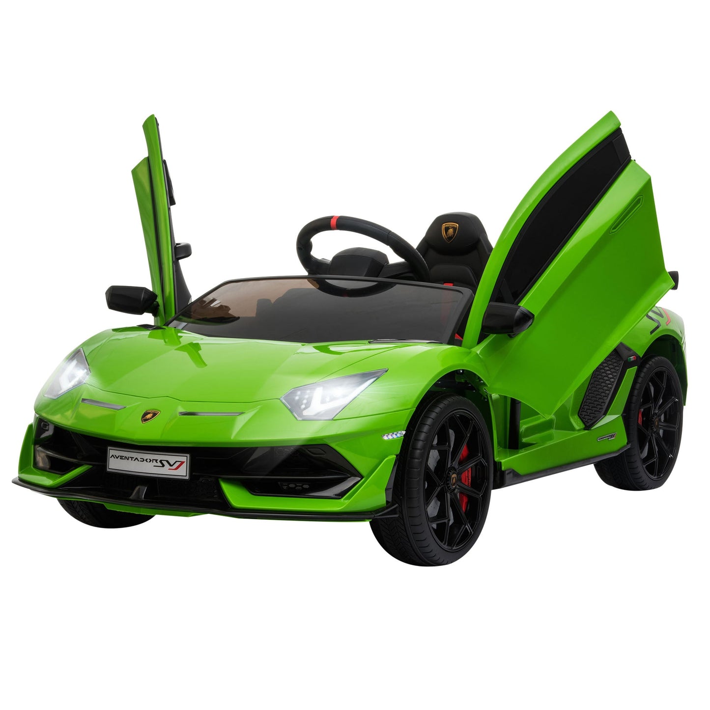 Lamborghini SVJ 12V Ride-On Car w/ Lights Music Remote 3-8 Yrs Green