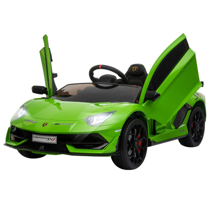 Lamborghini SVJ 12V Ride-On Car w/ Lights Music Remote 3-8 Yrs Green