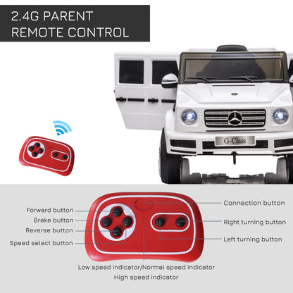 Mercedes Benz G500 12V Kids Electric Ride On Car Remote Control White HOMCOM