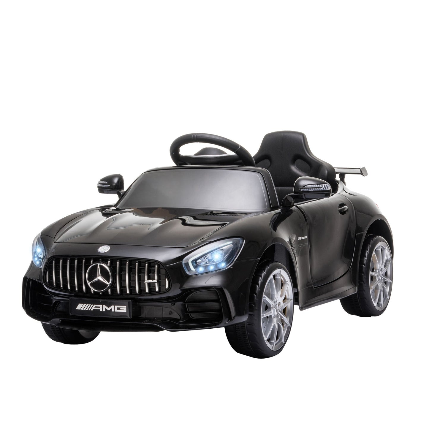 HOMCOM 12V Licensed Mercedes Ride-On Car w/ Lights Music Remote 3-5 Yrs Black