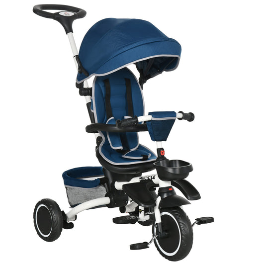 Multifunctional Baby Trike with Rotatable Seat, Push Handle - Blue