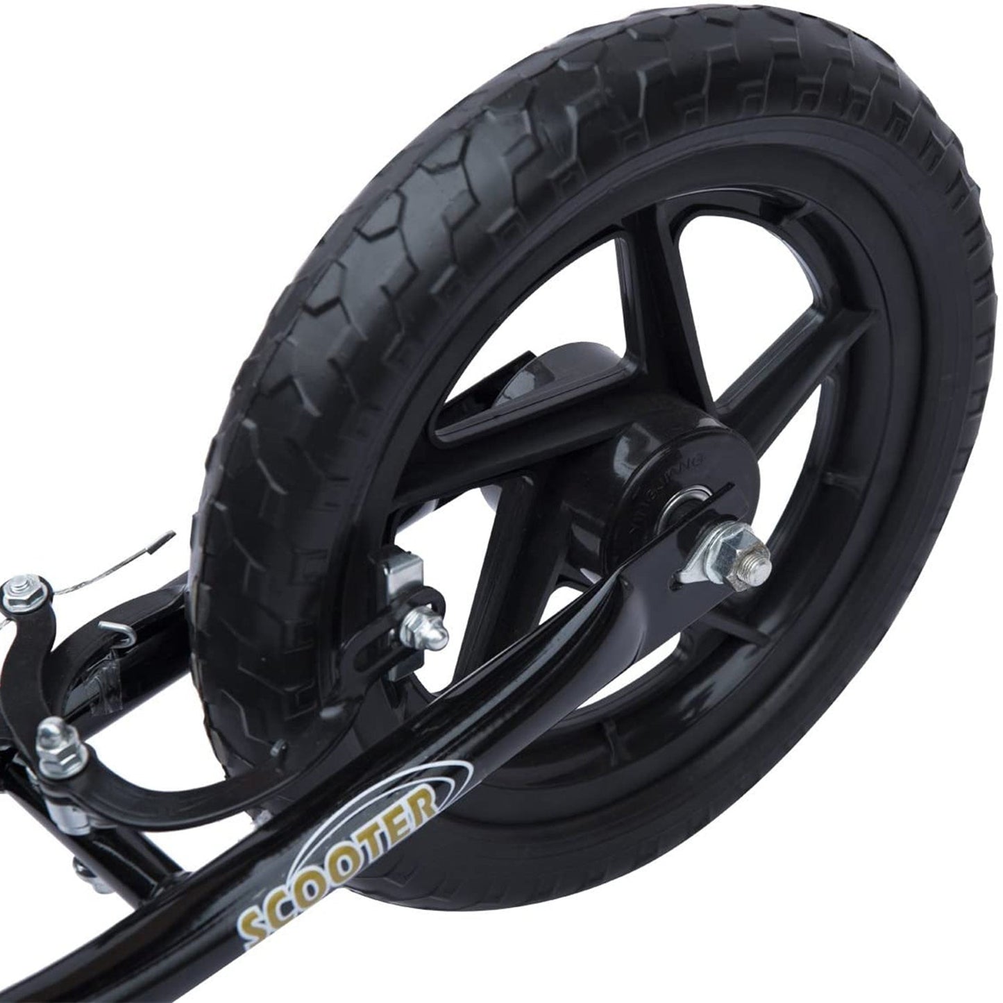 Push Scooter Teen Kids Stunt Bike Ride On with 12" EVA Tyres, Black HOMCOM