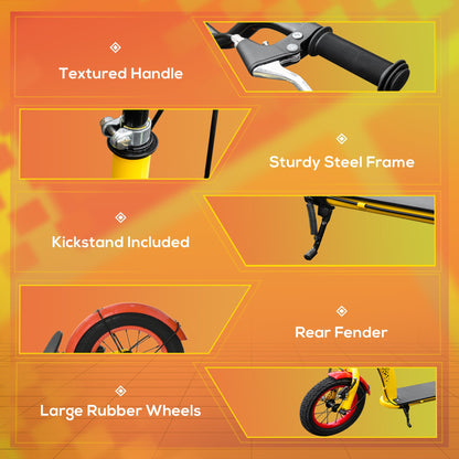 Kids Kick Scooter Adjustable Height Dual Brakes 12" Inflatable Wheels