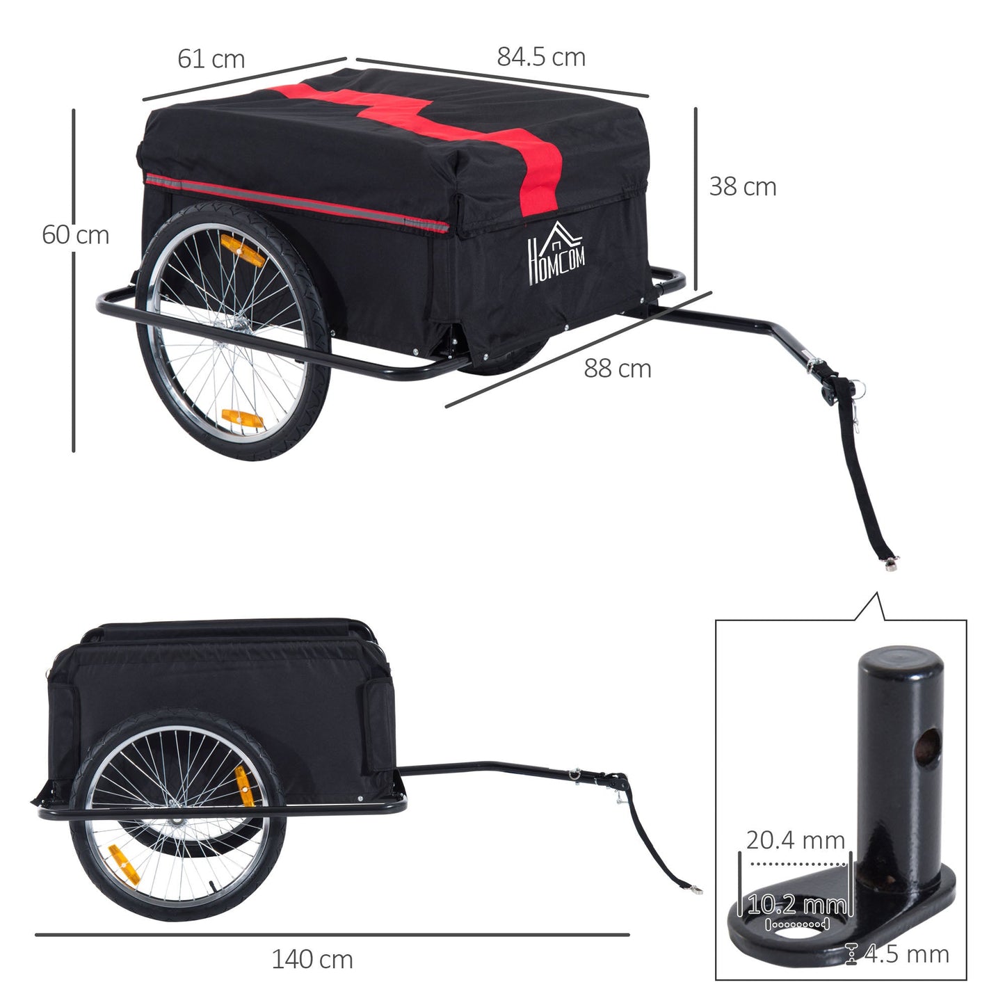 Elite Two-Wheel Bicycle Large Cargo Wagon Trailer with Folding Storage