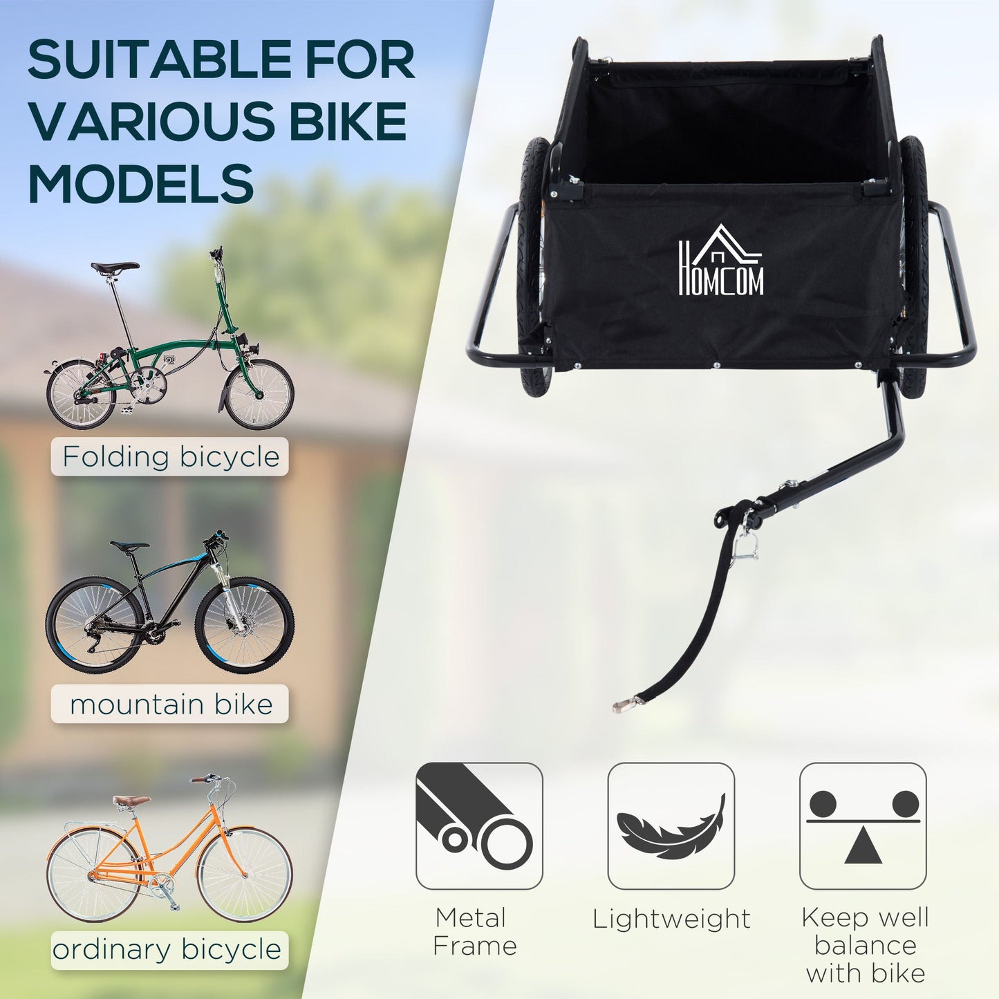 Elite Two-Wheel Bicycle Large Cargo Wagon Trailer with Folding Storage