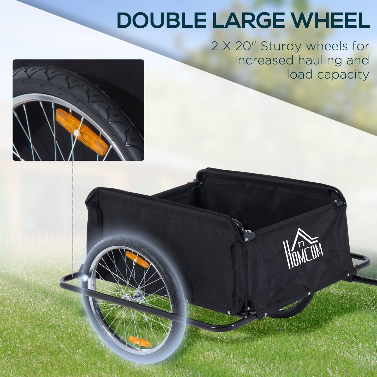 Elite Two-Wheel Bicycle Large Cargo Wagon Trailer with Folding Storage