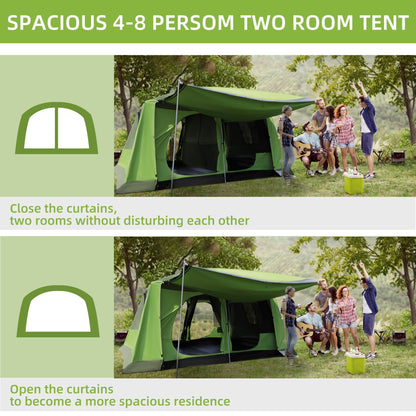 Two Room Dome Tent Camping Shelter w/ Porch and Portable Carry Bag Outsunny