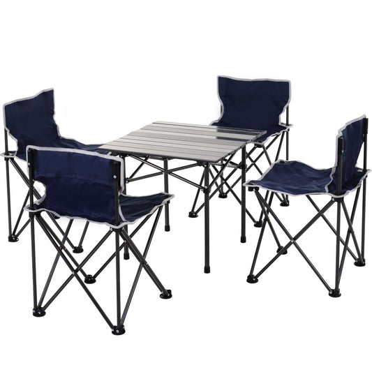 5 Piece Outdoor Foldable Camping Table Chairs Set Hiking Travel Bag Outsunny