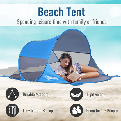 Portable Automatic Pop Up Beach Tent Outdoor Camp Shelter Blue Outsunny