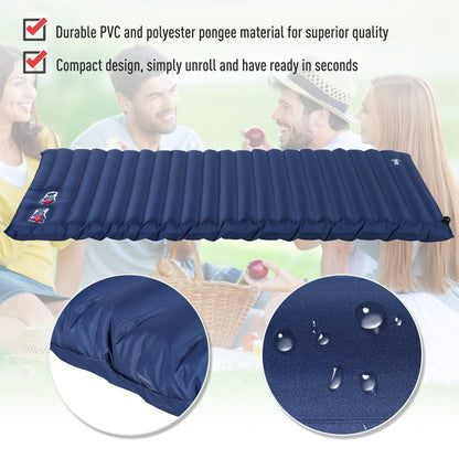 Inflatable Bed Double Mattress Camping Sleeping Outdoor Travel Blue Outsunny
