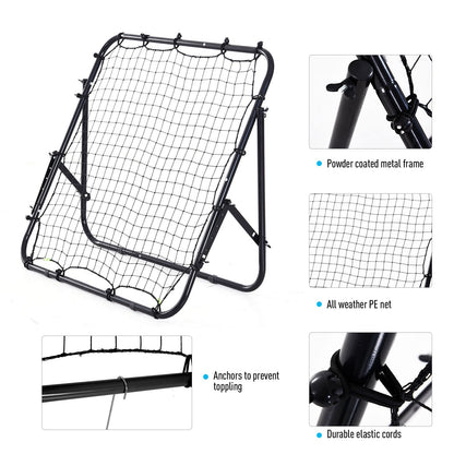 Rebounder Net Kids Adults Football Training Aid Practice Adjustable  HOMCOM