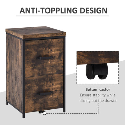 70cm Vertical Office Filing Cabinet w/ 2 Drawer, Hanging File Folder Vinsetto