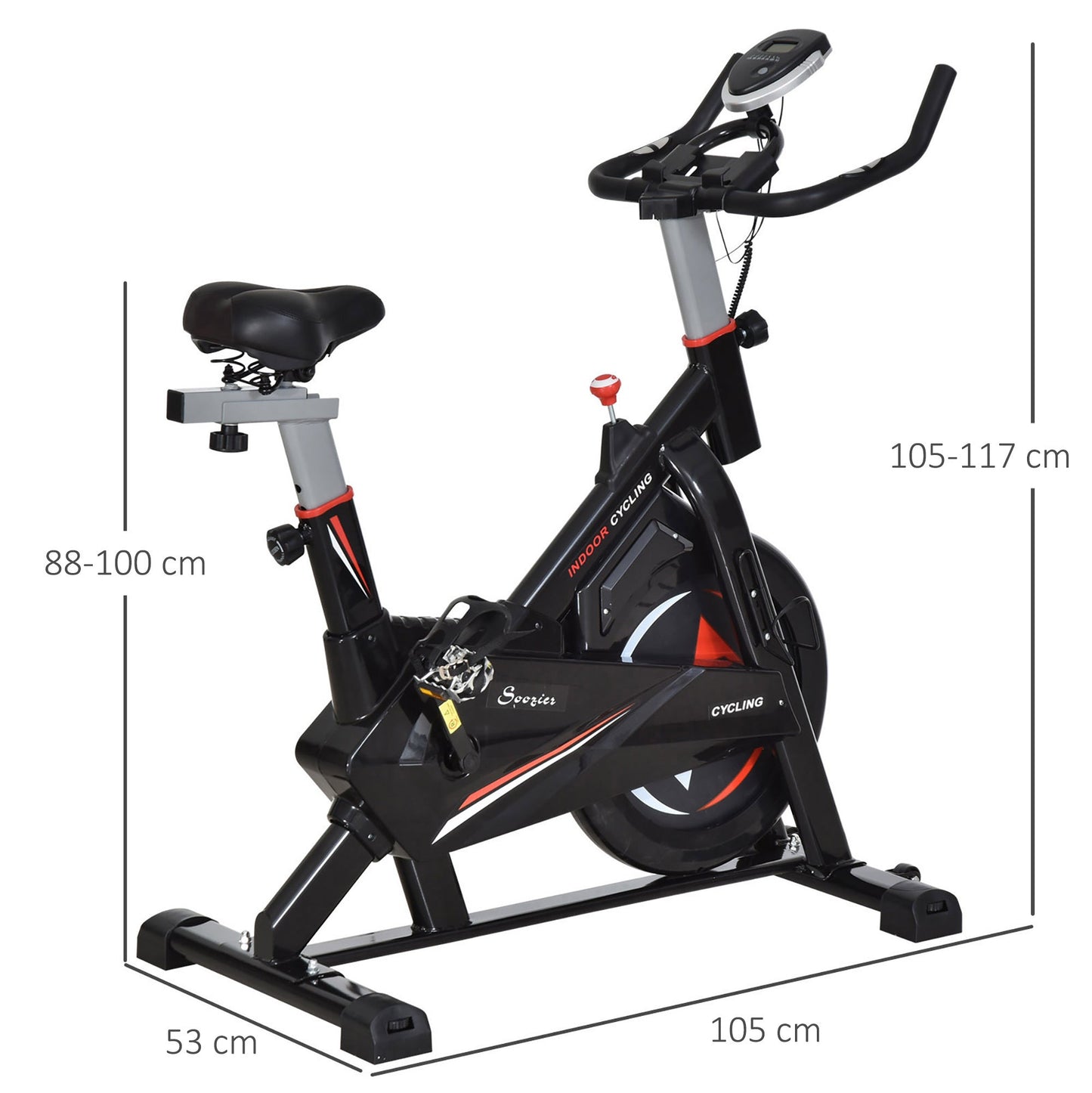 Indoor Cycling Bike Upright Stationary 10kg Flywheel Exercise Bike HOMCOM