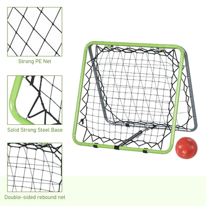 Angle Adjustable Rebounder Net Goal Training Set Football, Baseball HOMCOM