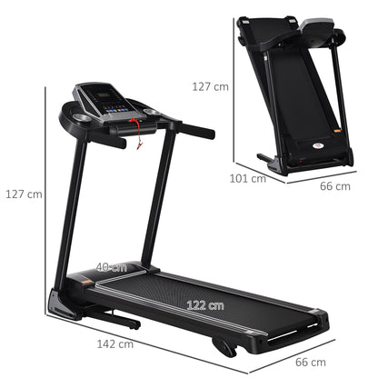 Folding 12km/h Electric Treadmill Running Machine Incline LED Display HOMCOM