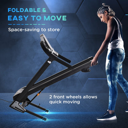 Folding 12km/h Electric Treadmill Running Machine Incline LED Display HOMCOM