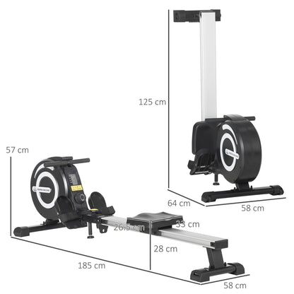 Fitness Adjustable Magnetic Rowing Machine Rower w/ LCD Digital Monitor HOMCOM