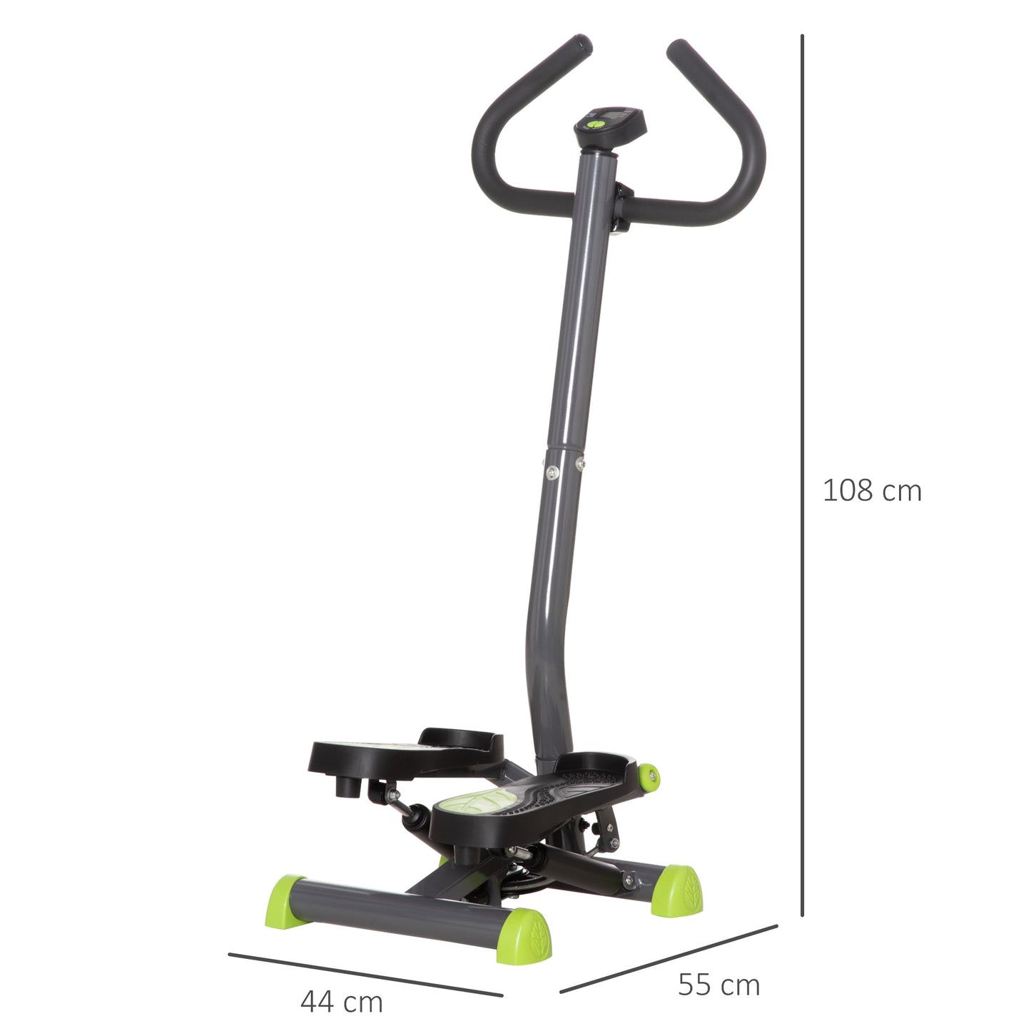 Twister Stepper Height Adjustable Step Machine w/ LCD Screen, Grey HOMCOM
