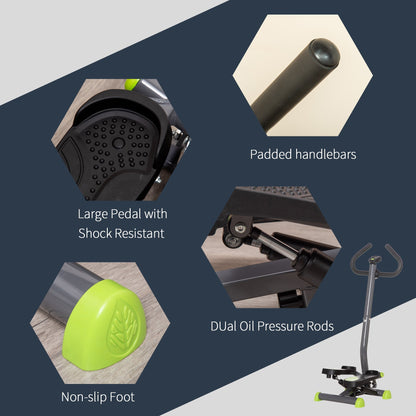 Twister Stepper Height Adjustable Step Machine w/ LCD Screen, Grey HOMCOM