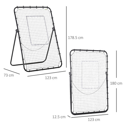 Foldable Football Rebounder Net Adjustable Angles with Target Zone HOMCOM