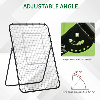 Foldable Football Rebounder Net Adjustable Angles with Target Zone HOMCOM