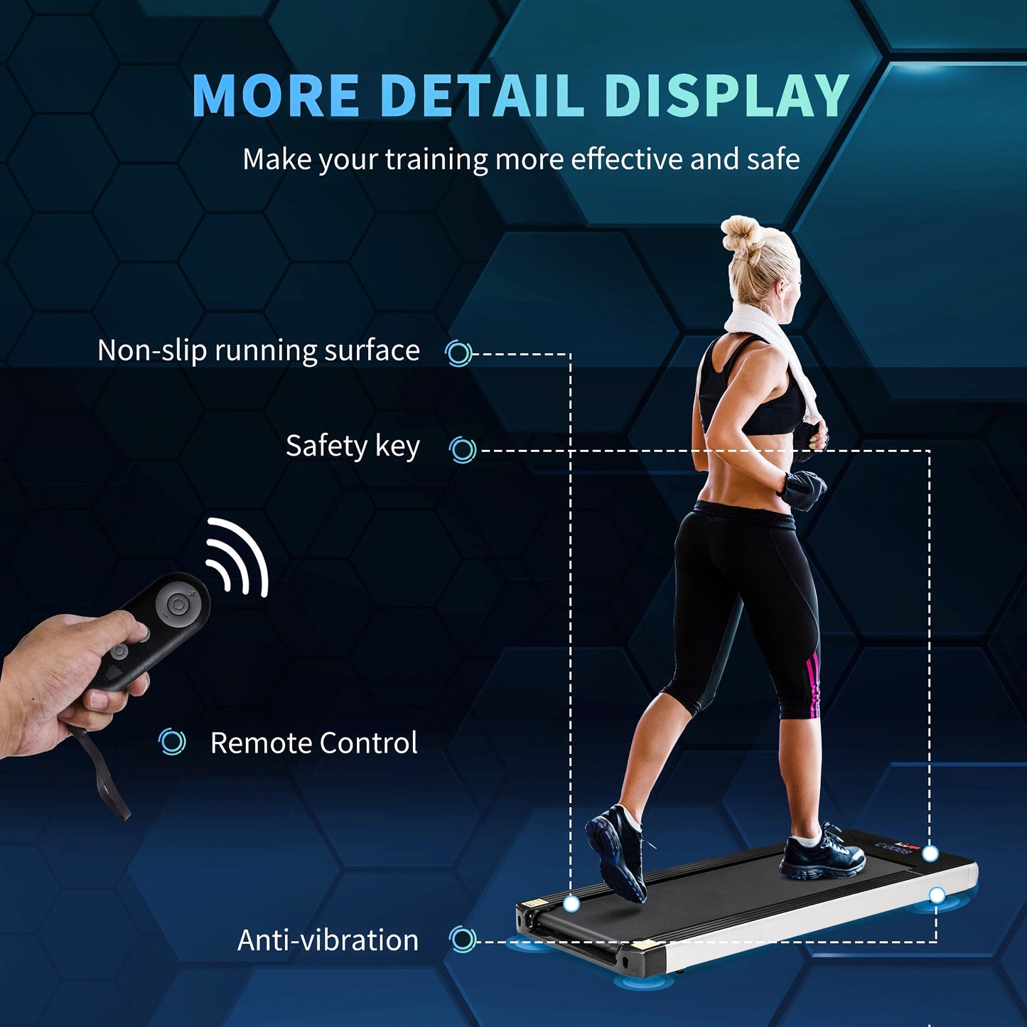 Electric Treadmill 1-6 km/h Cardio Workout for Home w/ Remote Control HOMCOM