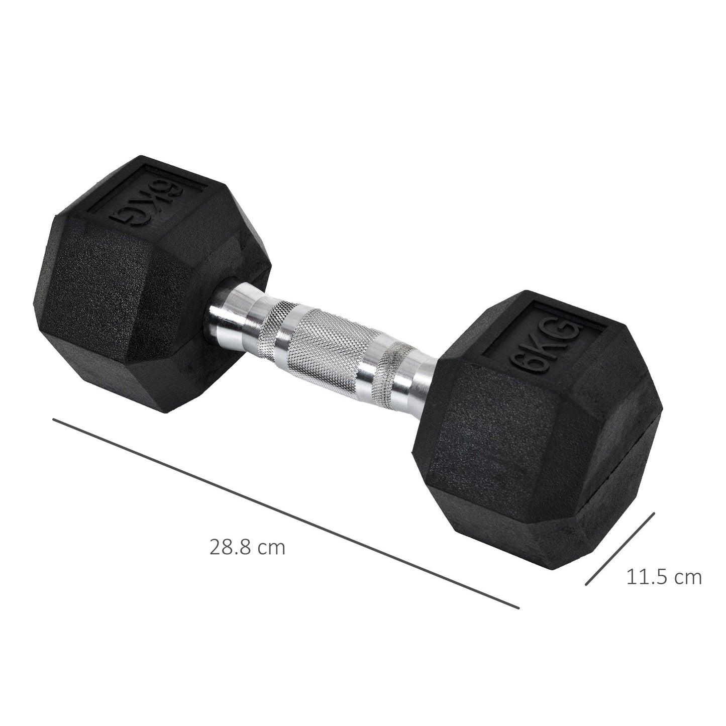 Hexagonal Dumbbells Kit Weight Lifting Exercise for Home Fitness 2x6kg HOMCOM