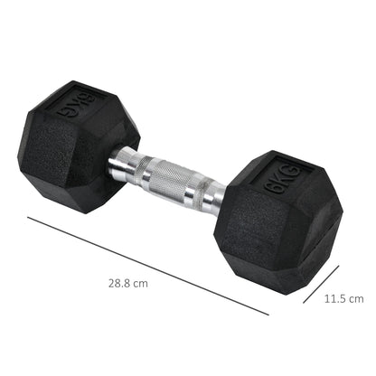 Hexagonal Dumbbells Kit Weight Lifting Exercise for Home Fitness 2x6kg HOMCOM