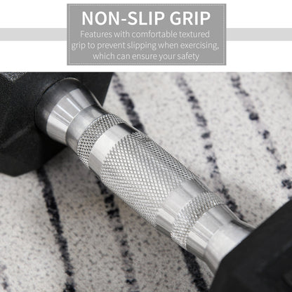 Hexagonal Dumbbells Kit Weight Lifting Exercise for Home Fitness 2x6kg HOMCOM