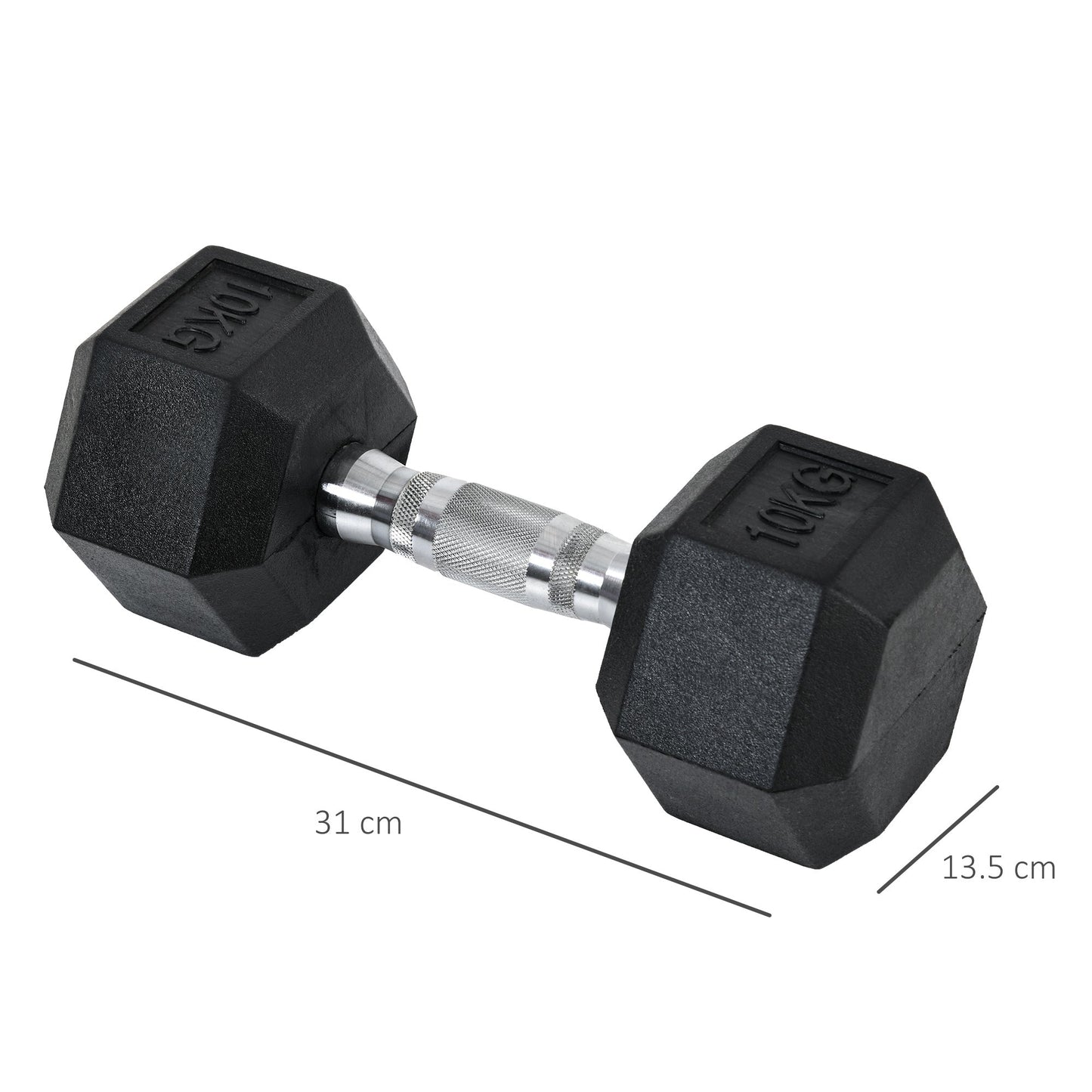 Hexagonal Dumbbells Kit Weight Lifting Exercise for Home Fitness 2x10kg HOMCOM