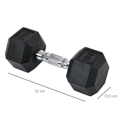 Hexagonal Dumbbells Kit Weight Lifting Exercise for Home Fitness 2x10kg HOMCOM